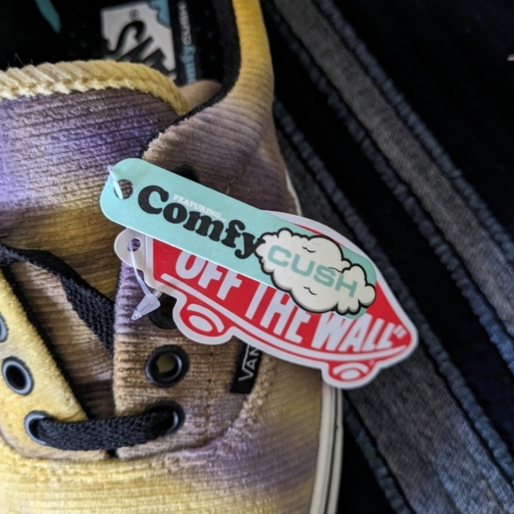 Vans Comfycush Era Women Blotched Purple and Yellow Velvet VNOA392QD 042025 - Picture 7 of 10